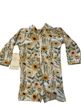 Current Tyed Yellow Sunflower Baby Long Sleeve Swim Coverup